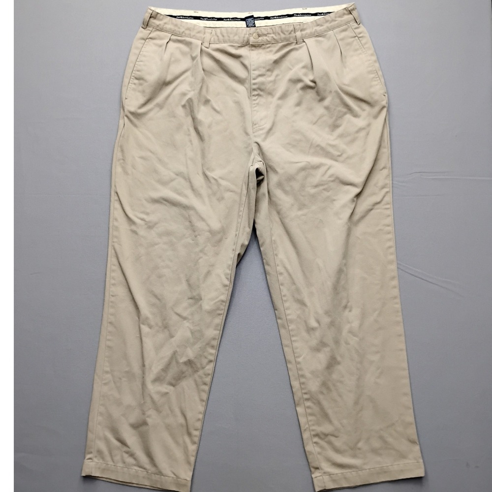 Polo Ralph Lauren Andrew Pant Mens 42x30 Tan Khaki Pleated Chino Trousers Cotton